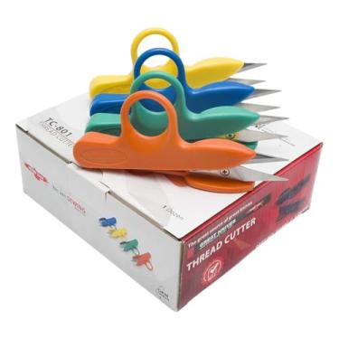 Imagem de Kit 12 Unidades Tesouras Arremate Linha Fio Costura TC-801 Golden Eagle 12Cm Aço Inox Qualidade Cabo Emborrachado Ergonômico, Esta Tesoura Oferece Cortes Precisos E Um Manuseio Confortável