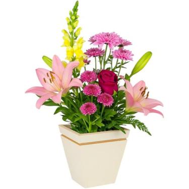 Imagem de Vaso Plantas Cachepo Pequeno 11cm Quadrado Mdf Decorativo - P.A BRINQU