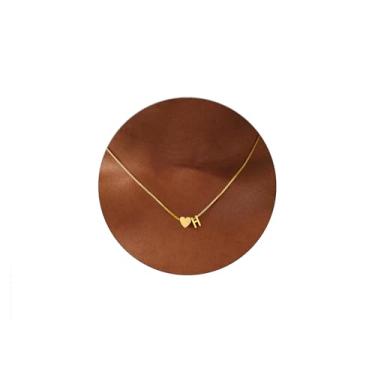 Imagem de Eioi & Lmnm Colar com inicial de ouro para meninas e mulheres, banhado a ouro 18 K, minúsculo, colar com pingente A-Z, colares delicados com letras fofas, monograma, nome, presentes para meninas de 5