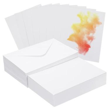 Imagem de Cartões de aquarela PATIKIL 50 conjuntos 300gsm com envelopes 12x17cm
