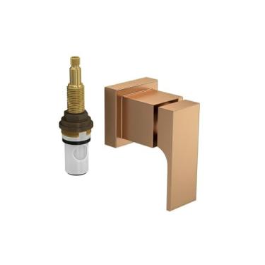 Imagem de Acabamento para registro de pressão 1/2" e 3/4" com mecanismo 1/2 volta Unic, Gold Matte, Deca, 4916.GL90.PQ.MT