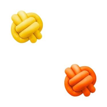 Imagem de Almofadas De Nó 28cm x 28cm Lindas Decorativas Sala Sofá Cama Cores (AMARELO E LARANJA)