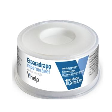 Imagem de Esparadrapo Impermeável V.Help Branco 1,2cmx4,5m 1 Unidade
