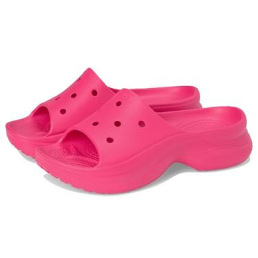 Imagem de Crocs Sandália feminina Bae Slide, plataforma feminina, Dragão Fruit, 40