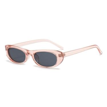 Imagem de Óculos de sol gatinho pretos da moda, armação estreita, retangular, óculos pequenos, masculino, óculos de sol feminino, masculino, UV400, transparente, rosa, preto, tamanho único