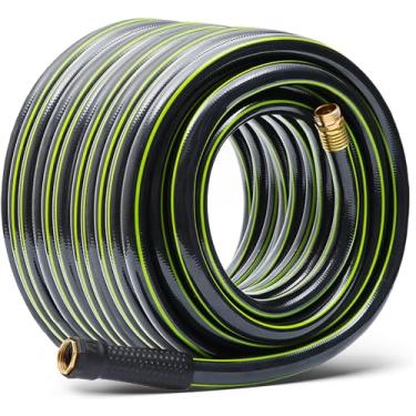 Imagem de Mangueira de água Worth Garden de 1,58 x 30,48 m – Mangueira de jardim durável e não dobrável – Material de PVC com mangueira de latão – Mangueira flexível para uso doméstico e profissional