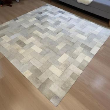 Imagem de Tapete De Couro Parque Tons Cinza 2,00x2,00