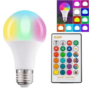 Imagem de Lâmpada LED Colorida RGB 30W E27 Remoto Regulável 220V Para Iluminação