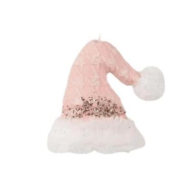 Imagem de Gorro Papai Noel Pendente Rosa 12cm Decoracao Natal - TOK DA CASA