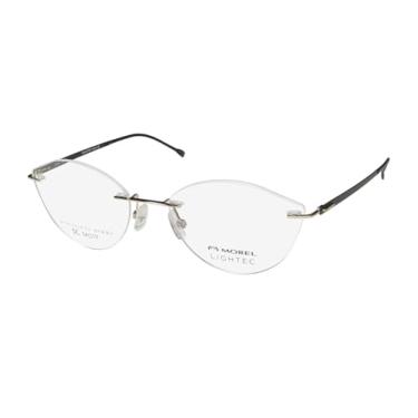 Imagem de Lightec 30164s Armação de óculos/óculos sem aro de cateye designer francês premium, dourado/preto, 54-17-140