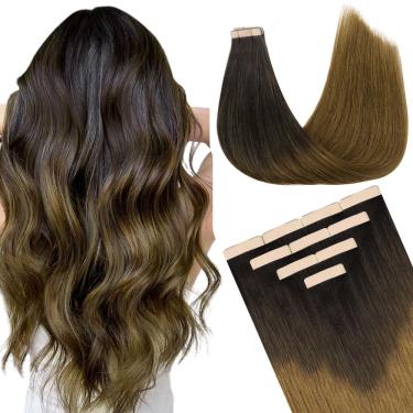 Imagem de Fita adesiva em extensões de cabelo DOORES Chocolate Dip 26 cm 30 g 10 unidades