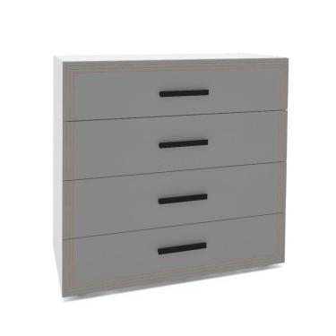 Imagem de Cômoda Valência 4 Gavetas Cinza e Branca