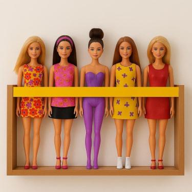 Imagem de Prateleira Para Bonecas Marrom Ripa Color 55Cm