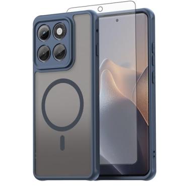 Imagem de Asuwish Capa de celular para Motorola Moto Edge 2025, compatível com Magsafe Magnetic, translúcido fosco antiimpressão digital, capa protetora à prova de quedas de grau militar à prova de choque Gen 6