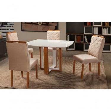 Imagem de Sala De Jantar Maciça 4 Cadeiras 140x90 Atlas Art Salas