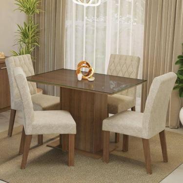 Imagem de Conjunto Sala De Jantar 4 Cadeiras Reale Madesa Rustic