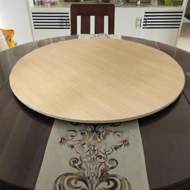 Imagem de Bandeja De Servir De Madeira De 360 ° Prato Giratório Redondo Para Jantar Em Casa Resistente E Durável Não Facilmente Danificado Fácil De Compartilhar Alimentos, Black, 24in-60cm