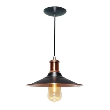 Imagem de Luminária Pendente Utron Orion, Preto, Base em Aço/Alumínio, Soquete E27, 21 x 12,5 cm (Orion)