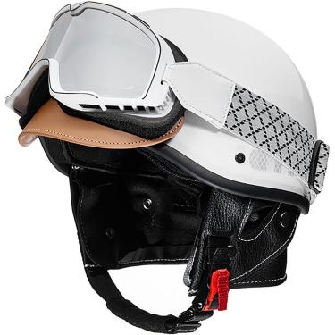 Imagem de Capacete De Motocicleta Vintage Meio Capacete De Face Aberta, Aprovado Pela Ece Capacete De Meia Face Retro Adultos Homens Mulheres Para Jet Moped Bicicleta Chopper Scooter Capacete, Forro, G
