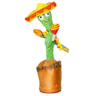 Imagem de Cacto Dançante Musical Falante Dança Repete Brinquedo Usb Modelo Chocalho
