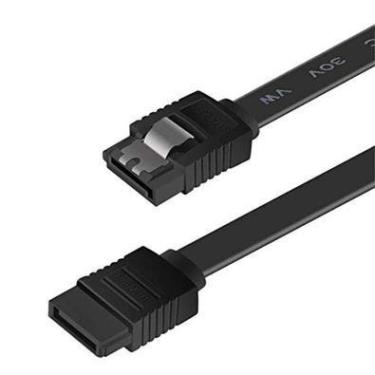 Imagem de Cabo De Dados Sata 3 6gb/s Com Trava 40cm Conector Reto Hd SSD Preto