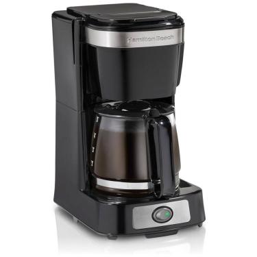 Imagem de Máquina de Café Cafeteira Hamilton Beach 12 Xícaras, Abertura Frontal, Jarra de Vidro, Função Anti-Gotejamento, Inox – 1,8 L, 900 W, Preta