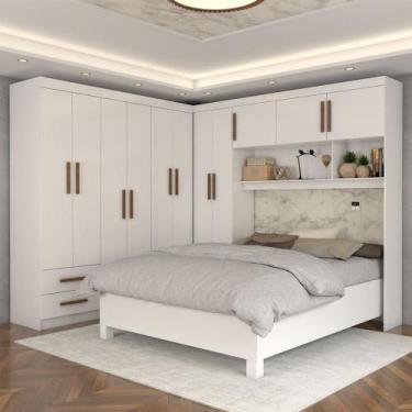 Imagem de Guarda-Roupa Casal Modulado com Cama Belgrado 11 Portas 6 Gavetas Bran