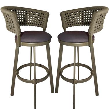 Imagem de Imagem  2 Banqueta Somália em Alumínio e Corda Náutica Jardim