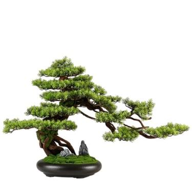 Imagem de Plantas artificiais, bonsai artificial, ornamentos de árvore com vasos de cerâmica, decoração de casa, plantas falsas para sala de estar, escritório, bonsai artificial