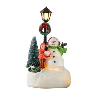 Imagem de predolo Estatueta de Natal Boneco de Neve Enfeite Decorativo Decoração de Natal Iluminada para Casa Prateleira Mesa Centro de Mesa Sala de Estar Interior, Style a