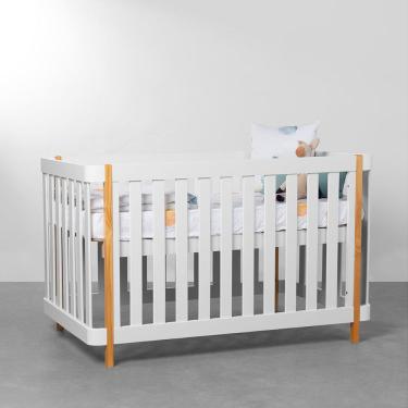 Imagem de Berço Mini Cama Curvo Cami - Branco e Amêndoa