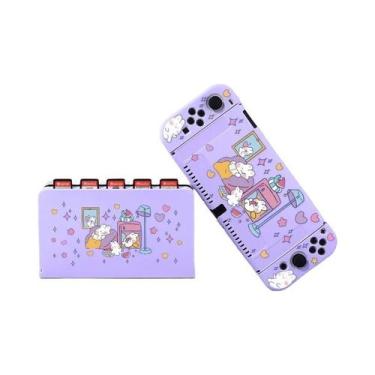 Imagem de Conjunto De Capa Protetora Com Tema De Coelho Fofo Para Switch OLED NS