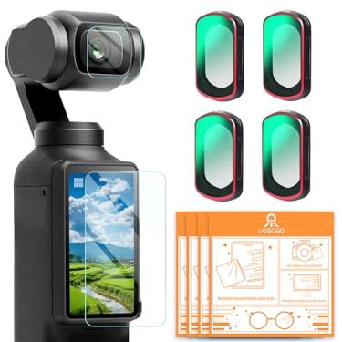 Imagem de UEGOGO Conjunto de filtros magnéticos ND compatível com DJI Osmo Pocket 3 Creator Combo acessórios, pacote com 4 filtros polarizadores de densidade neutra ND8+ND16+ND32 + proteção UV