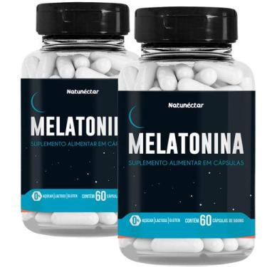 Imagem de Kit 2 Potes Melatonina Natunectar 120 Capsulas 500mg