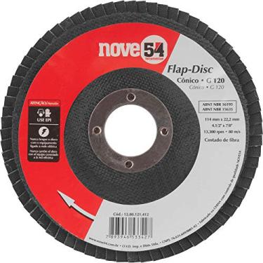 Imagem de Disco De Desbaste/acabamento, Flap-disc, Cônico, 4.1/2', Grão 120, Costado De Fibra, Nove54 Nove 54