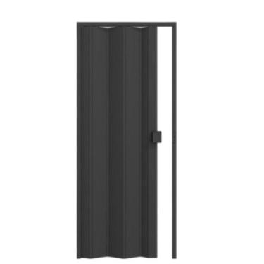 Imagem de Porta pvc sanfonada de correr preto c/ trinco moderno - CENTRAL ESQUAD