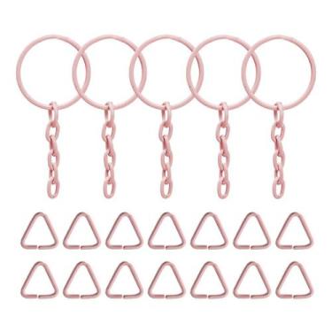 Imagem de Argola 23mm Com Corrente Rosa Bebê E Elo Triângular 8mm - 500 Unidades