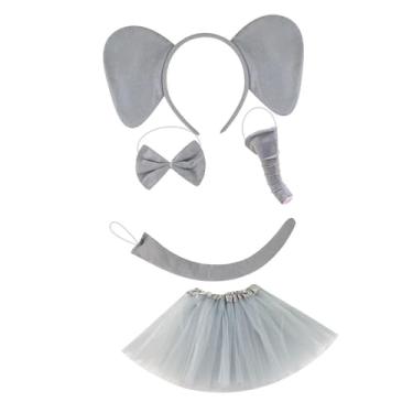 Imagem de Dynwave Conjunto de fantasia de elefante, kit de fantasia animal para festa de ano novo, acessórios cosplay, com Saia