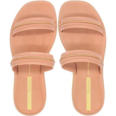 Imagem de Tamanco Slide Ipanema Glow Slide Tiras Tramadas Friso Metalizado Feminino