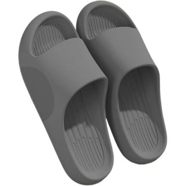 Imagem de Sandálias Masculinas Chinelos De Banheiro Sandálias De Chuveiro Macias Antiderrapantes Sapatos De Praia Masculinos Internos Casa Casa Sandálias Femininas, Grey, 14 UK