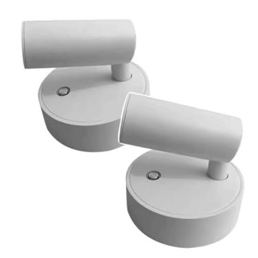 Imagem de kit 2 Luminárias LED Arandela magnética cabeceira cama Sem Fio – Luz Quente Dimerizável, Recarregável via USB-C, Instalação Magnética e Adesiva (Branco)