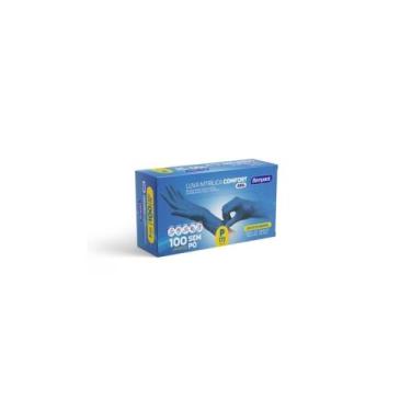 Imagem de Luva Nitrílica Comfort Azul Sem Pó Bompack Tamanho P M G C/100 Unidade