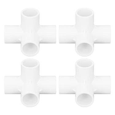 Imagem de Ymiko 10pcs de 4 Vias PVC Acessórios Cotovelo de Cotovelo Conjunto de Mobília do Conjunto de Kit de 25 Mm para Conexão de Móveis (Branco)