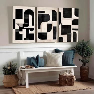 Imagem de Kit 3 Quadros Decorativos Canvas, Arte Para Quarto, Sala, Corredor, 40x50cm, Abstrato