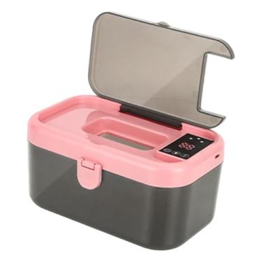 Imagem de Esquirla Aquecedor de lenços umedecidos, luz noturna inteligente 55/60/65 °C, aquecedor de fraldas portátil USB, lenços umedecidos para bebês, para casa e, Rosa