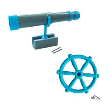Imagem de Generic Conjunto de acessórios para playground infantil Conjunto de equipamentos para playground com telescópio Brinquedos de faz de conta para crianças com, Cinza Azulado