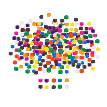 Imagem de menolana Blocos de cubos de centímetro, auxílio para desenvolvimento, brinquedos de classificação por cores, cubos de contagem para artesanato, sala de aula do, 500 Unidades