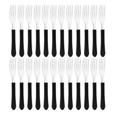 Imagem de Kit 24 Garfo de Mesa Tramontina Leme Inox Cabo Preto