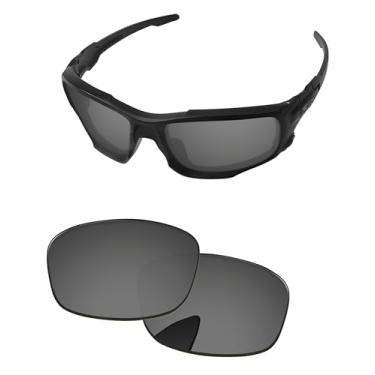 Imagem de PapaViva Lentes de reposição para óculos de sol Oakley Si Ballistic Shocktube OO9329 Preto Cromado Pro + Polarizado antirreflexo