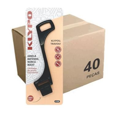 Imagem de NOVO KLYPO Limitador da Abertura de Janelas Basculantes 13 cm Cx. 40 peças (Preto)